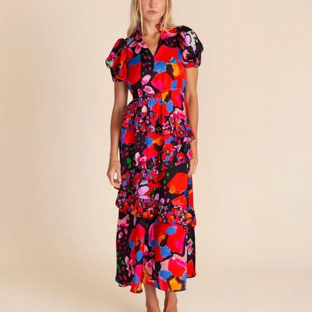 Alden Adair Erin Maxi Dress Multicolor Floral Small
